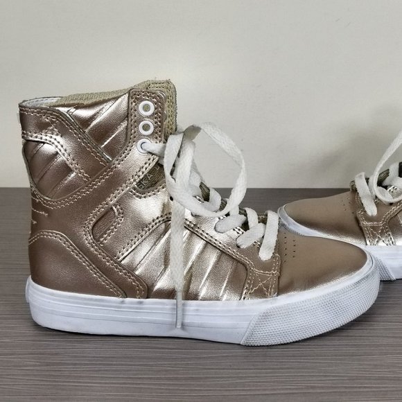 Supra Skytop High Top Sneaker, Rose Gold Leather, Big Kid Size 11 / 29 - Picture 7 of 10